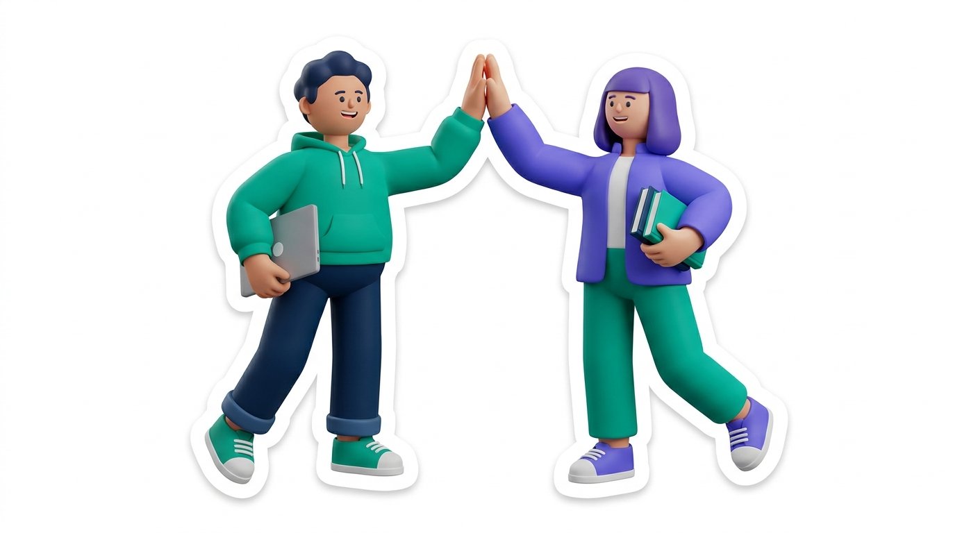 Two students high-fiving on Campus Buddy